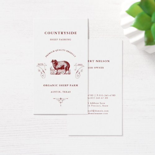 Unique Sheep Farming Vintage Retro Business Card