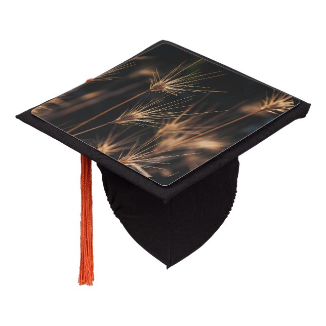 Unique Short Bursting Wild Grass Graduation Cap Topper (Angled)