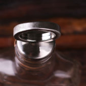 Unique Silver Bottle Stopper and Engraved Flask (Top)