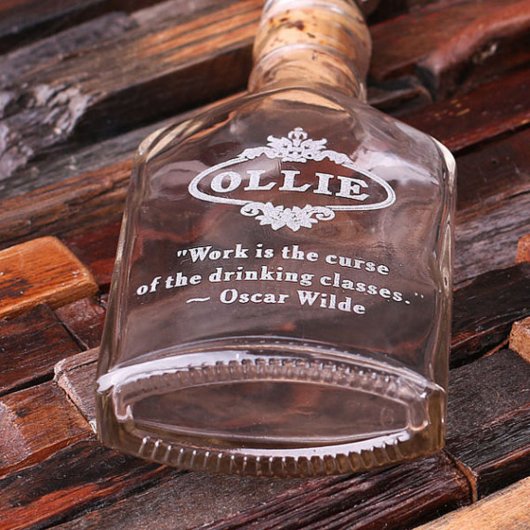 Unique Silver Bottle Stopper and Engraved Flask (3/4)