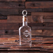 Unique Silver Bottle Stopper and Engraved Flask (Front)