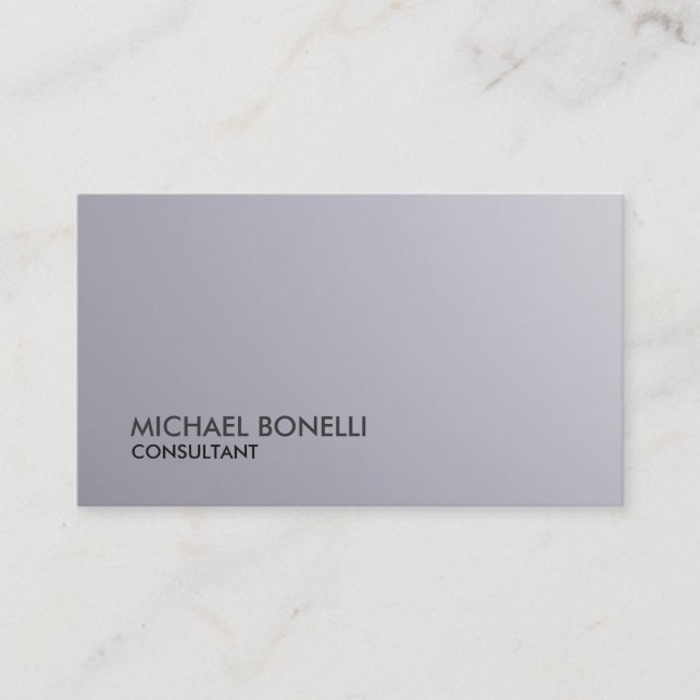 Unique Silver Grey Background Consultant Business Card (Front)