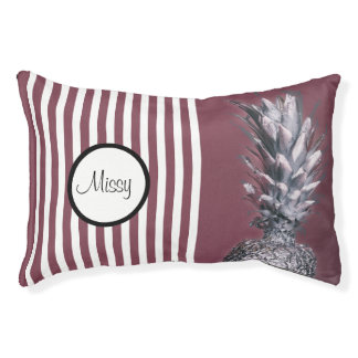 Unique Silver Pineapple Abstract Personalized  Pet Bed