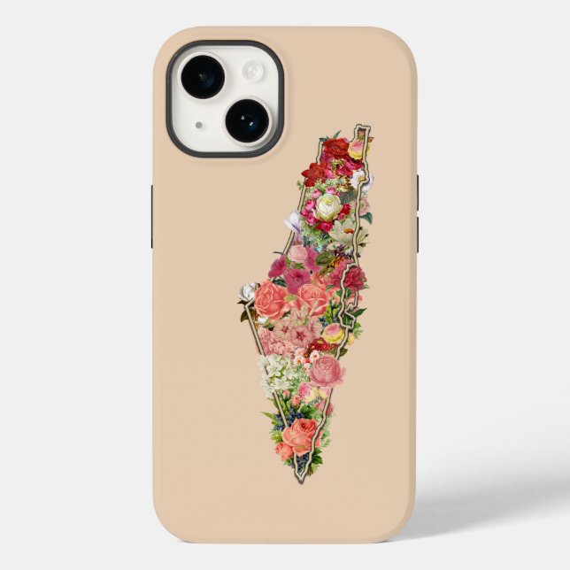 Unique simple Floral Palestine Map Case-Mate iPhon Case-Mate iPhone Case (Back)