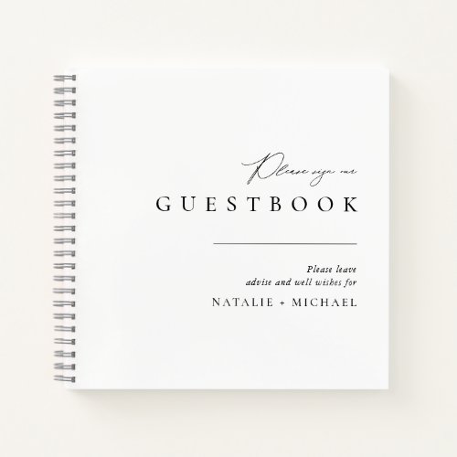Unique Simple Minimal Elegant Wedding Guest Book