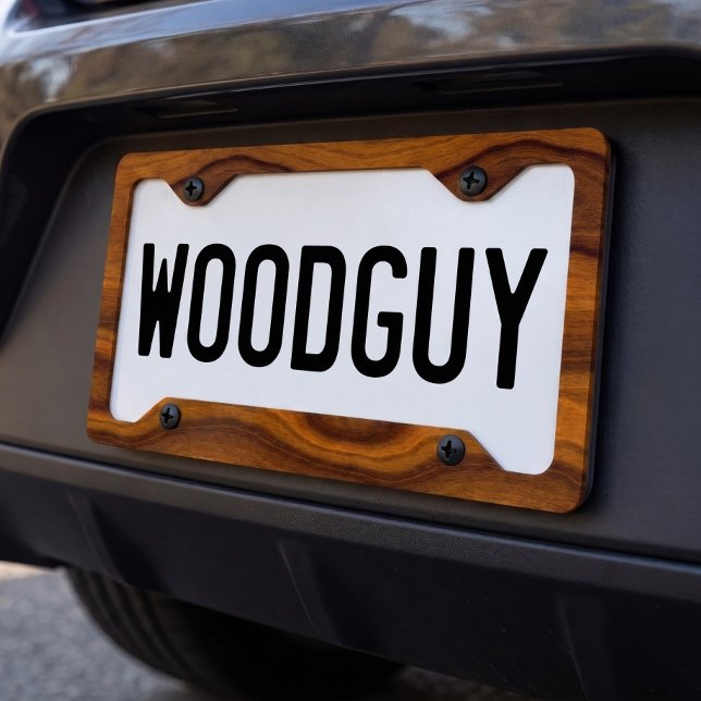 Unique Simple Modern Trendy Wood Grain Pattern License Plate Frame (Creator Uploaded)