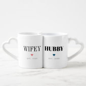 Unique simple personalized hubby and wifey mugs (Back Nesting)