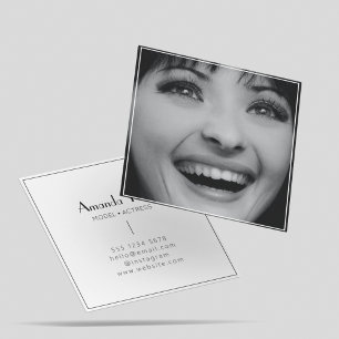 Unique Singer Model Performer Photo headshot Square Business Card