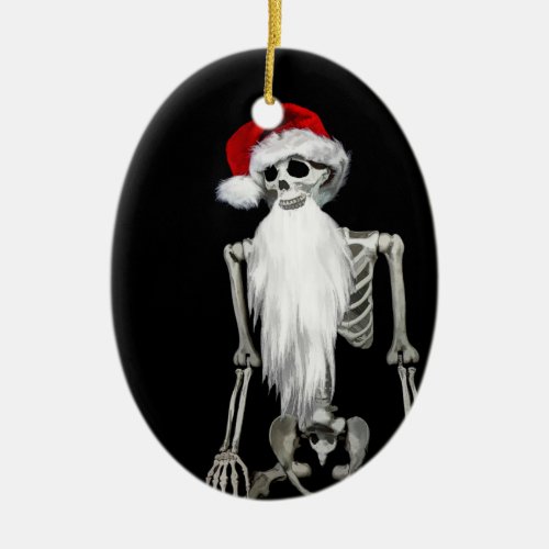 Unique skeleton Santa Christmas ornament