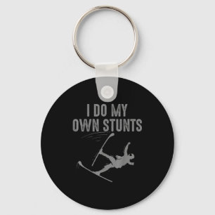 Unique skiing art for men women kids skier keychain