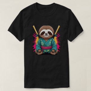 Unique Sloth Samurai Fun & Quirky Animal Warrior T-Shirt