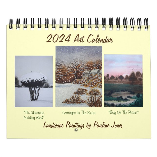 unique snow and seasonal landscape paintings 2024 calendar (Cover)