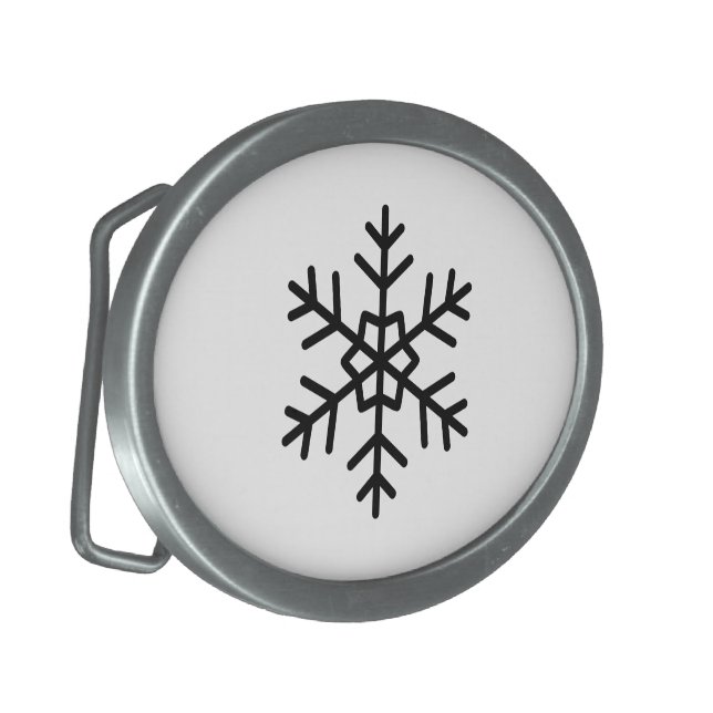 Unique Snowflake Pattern Metal Belt Buckle (Front Left)