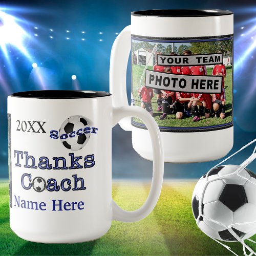 Unique  Soccer Coach Gifts Personalized Photo Coffee Mug