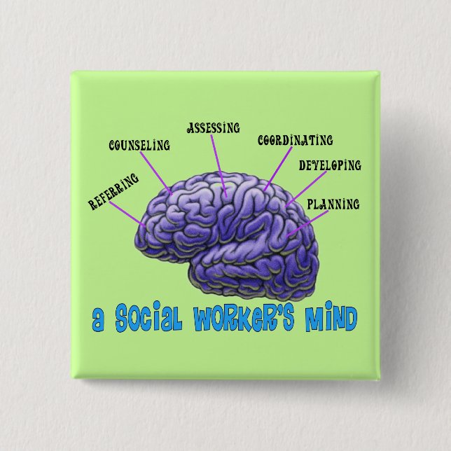 Unique Social Worker Gifts-A Social Worker's Mind Pinback Button (Front)