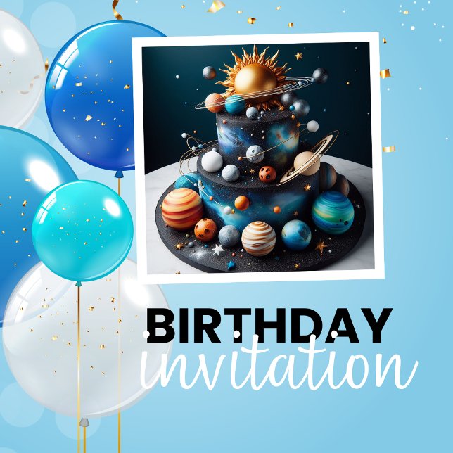 UNIQUE SOLAR SYSTEM THEME  KIDS BIRTHDAY CAKE CARD (Creator Uploaded)