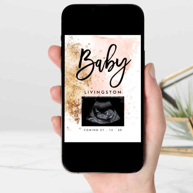 Unique Sonogram Coming Soon New Baby Pregnancy  Announcement (Front Digital)