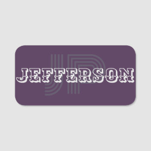 Unique Sophisticated Dark Violet Purple: Personal Name Tag