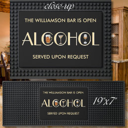 Unique Sophisticated Our Bar is Open Name Black Mat