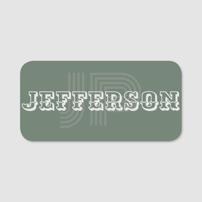 Unique Sophisticated Sage Green Professional Name Tag (Front)