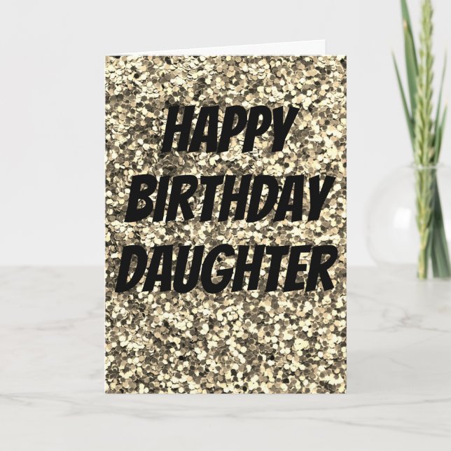 Unique sparkle daughter birthday card (Front)