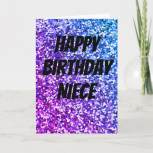 Unique sparkle niece birthday card