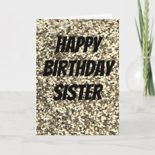 Unique sparkle sister birthday card