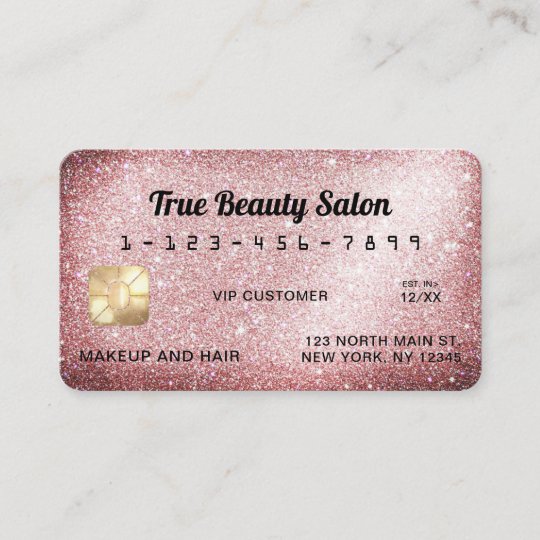 Unique Sparkly Rose Gold Glitter Credit Card | Zazzle.com