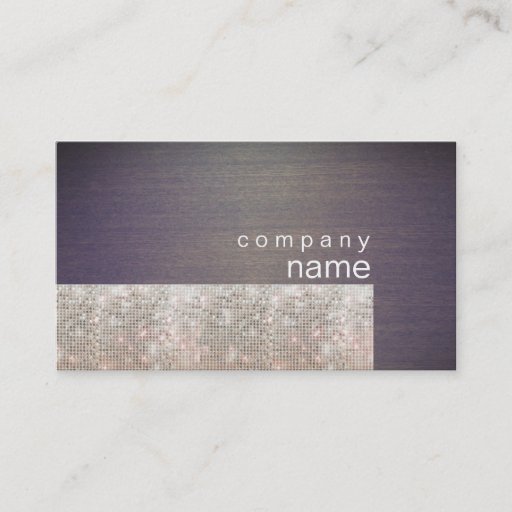 Customizable Unique Sparkly Silver Sequins Wood Business Card
