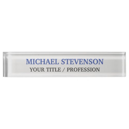 Unique Special Classical Blue Grey Desk Name Plate