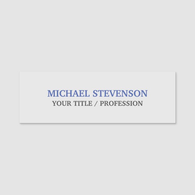 Unique Special Classical Blue Grey Name Tag (Front)