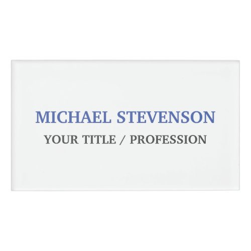 Unique Special Classical Blue White Name Tag