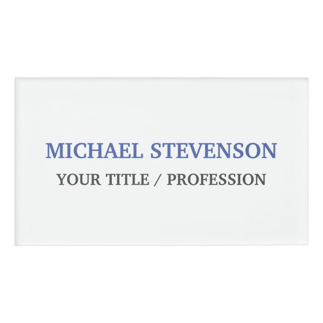 Unique Special Classical Blue White Name Tag (Front)