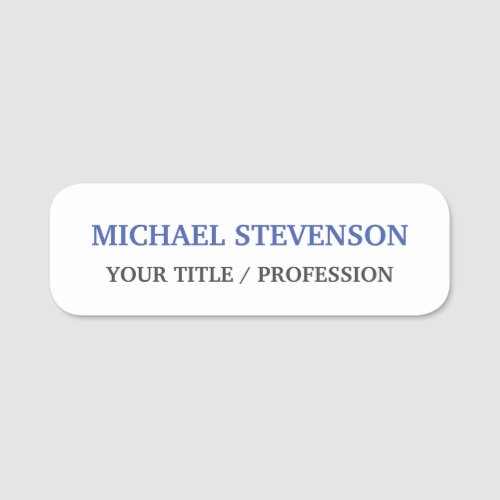 Unique Special Classical Blue White Name Tag