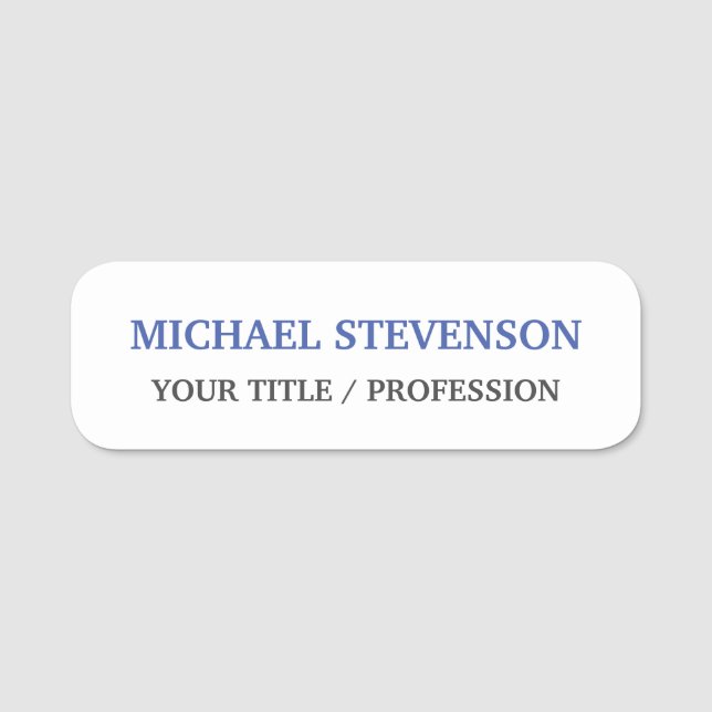 Unique Special Classical Blue White Name Tag (Front)