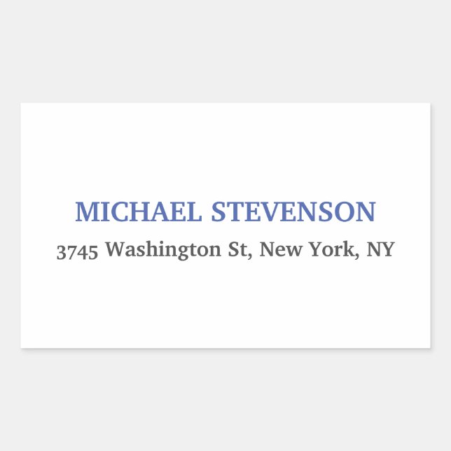 Unique Special Classical Blue White Rectangular Sticker (Front)