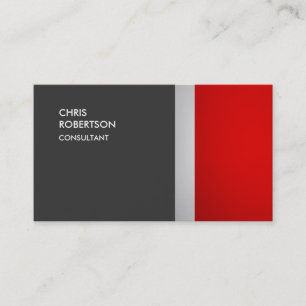 Unique Special Colorful Red Gray Trendy Business Card