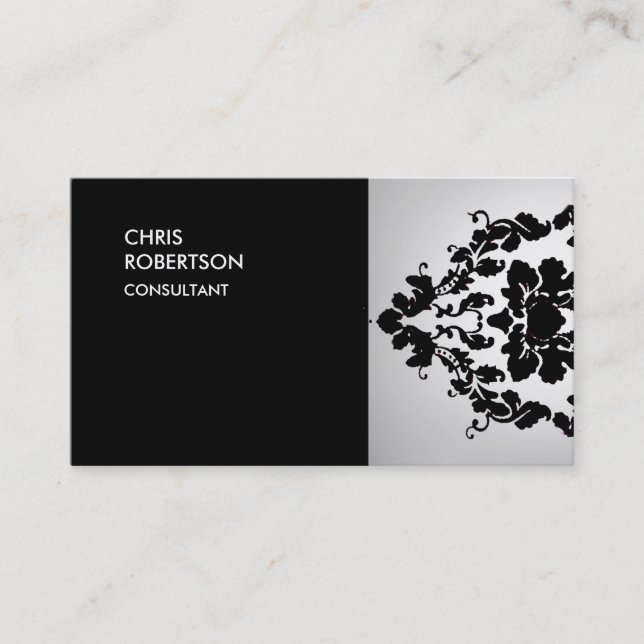 Unique Special Floral Damask Trendy Business Card (Front)