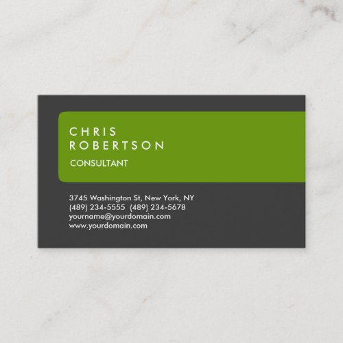 Unique Special Grey Green Stripe Business Card