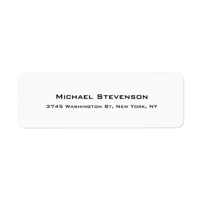 Unique Special Legible White Return Address Label (Front)
