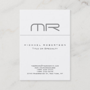 Unique Special Monogram White Clean Business Card