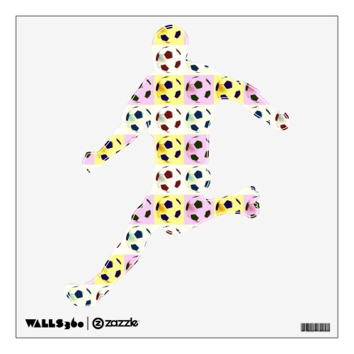 Unique Special Soccer Player  Balls Wall Decal