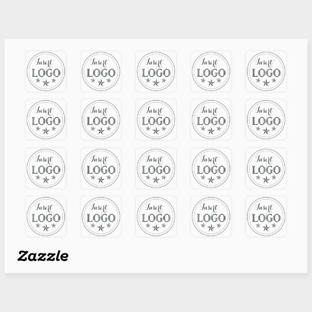 Unique Square Sticker Featuring Your Custom Logo (Sheet)