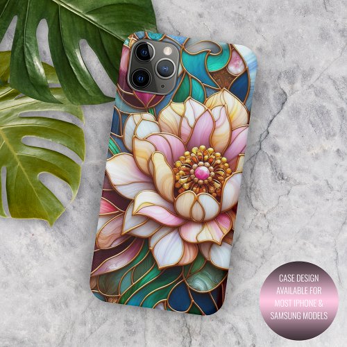 Unique Stained Glass Floral Mosaic Art Pattern iPhone 11 Pro Max Case