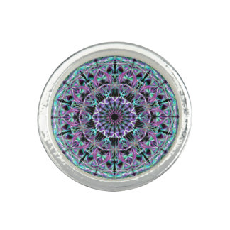 Unique, Stained Glass Mandala Ring. Gift for her Ring