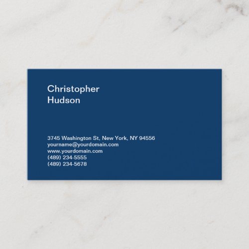 Unique Standard Dark Blue Consultant Business Card