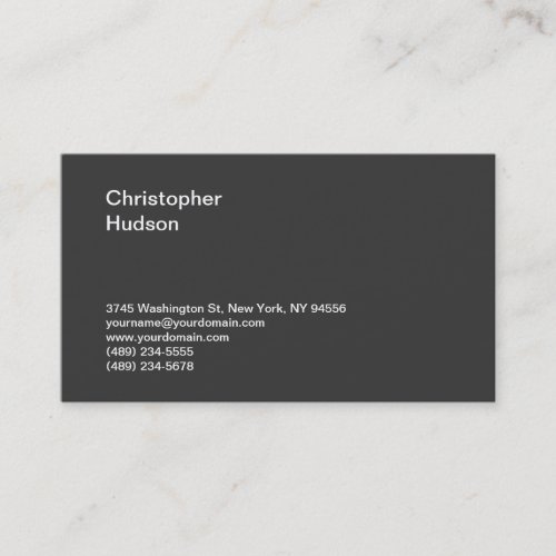 Unique Standard Dark Grey Consultant Business Card