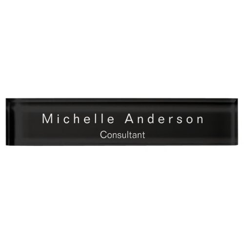 Unique Standard Trendy Modern Black Desk Nameplate