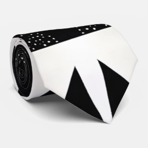 Unique Stipple Dotted Black and White Modern Neck Tie