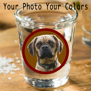 Unique Stocking Stuffer Pet Dog Lover Photo Gift Shot Glass